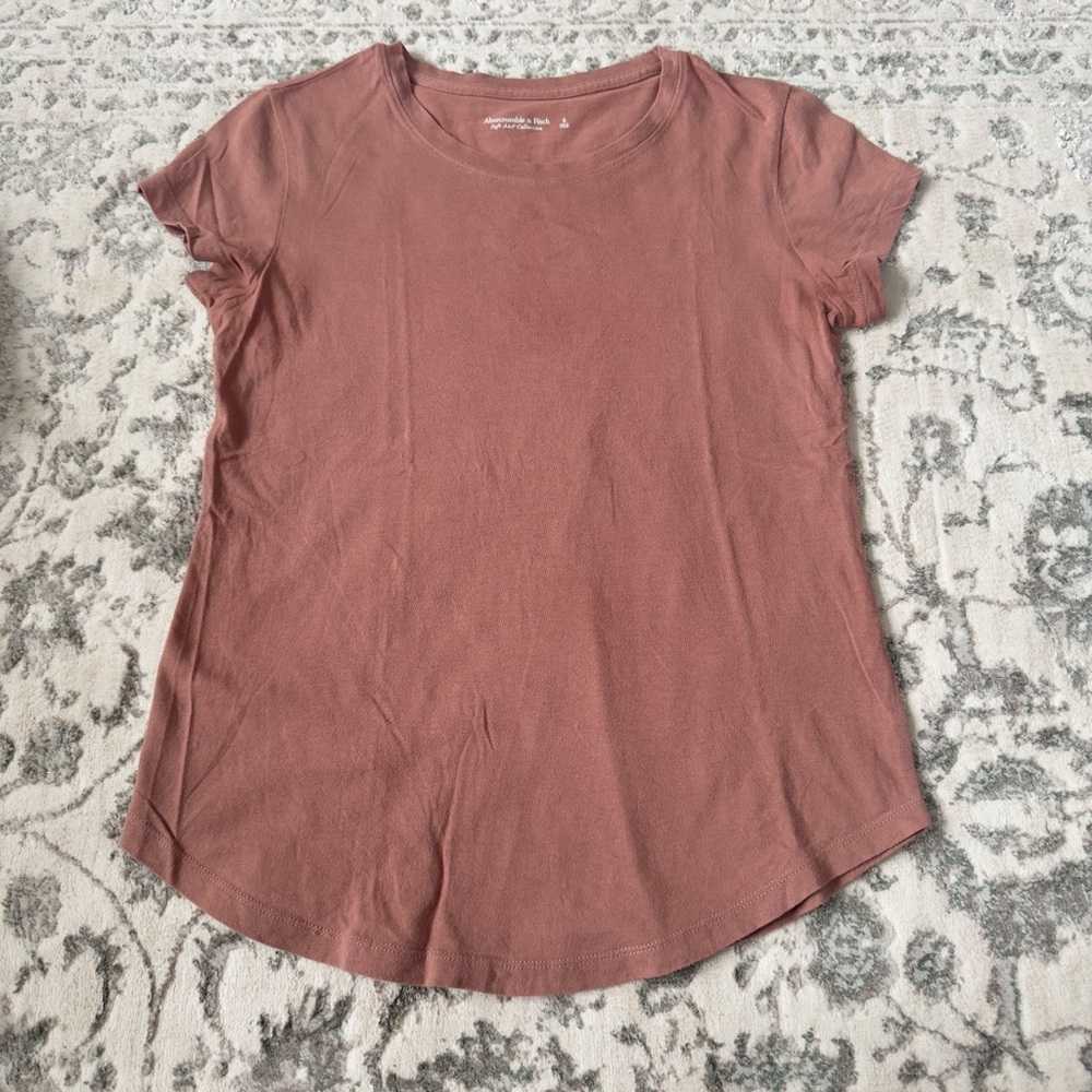 Abercrombie & Fitch Pink Relaxed Short Sleeve Tee